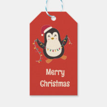 Cute Penguin Merry Christmas Gift Tag