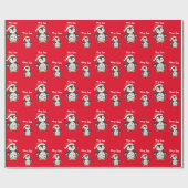 Cute penguin Merry Christmas tree winter Xmas Geschenkpapier (Flach)