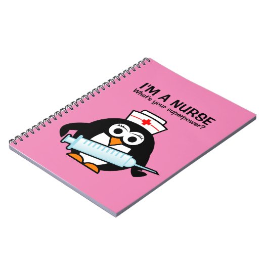 Cute penguin nurse and funny quote spiral notebook notizblock (Linke Seite)