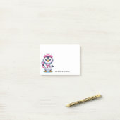 Cute Penguin Nurse Pink Stethoscope Custom 4x4 Post-it Klebezettel (Auf Schreibtisch)