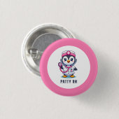 Cute Penguin Nurse Pink Stethoscope Custom Button (Vorne & Hinten)