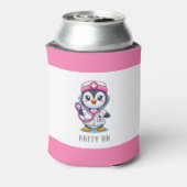Cute Penguin Nurse Pink Stethoscope Custom Dosenkühler (Kanne Rückseite)