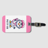 Cute Penguin Nurse Pink Stethoscope Custom Gepäckanhänger (Vorderseite (Horizontal))