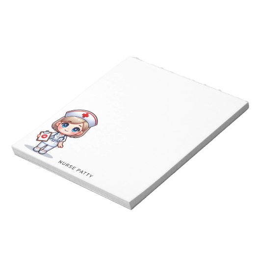 Cute Penguin Nurse Pink Stethoscope Custom Notizblock (Rotiert)