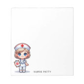 Cute Penguin Nurse Pink Stethoscope Custom Notizblock (Vorderseite)