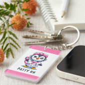 Cute Penguin Nurse Pink Stethoscope Custom Schlüsselanhänger (Vorderseite rechts)