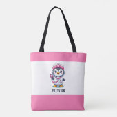 Cute Penguin Nurse Pink Stethoscope Custom Tasche (Rückseite)