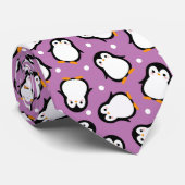 Cute penguin pattern Purple pattern Krawatte (Gerollt)