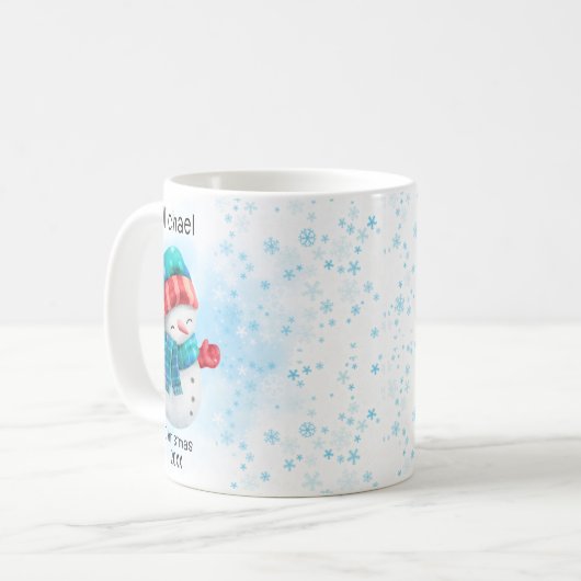 Cute penguin Personalized Name Christmas Kaffeetasse (Vorderseite Links)