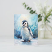 Cute Penguin Postkarte (Stehend Vorderseite)