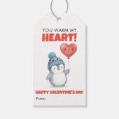Cute Penguin Valentine “You Warm My Heart” Geschenkanhänger (Vorderseite)