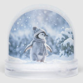 Cute Penguin with Hat and Scarf Christmas Holiday Schneekugeln (Rückseite)