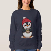 Cute Penguin with Hot Cocoa Sweatshirt (Vorderseite)