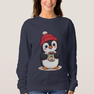Cute Penguin with Hot Cocoa  Sweatshirt