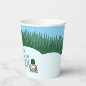 Cute Penguins Add The Year Merry Christmas! Winter Pappbecher (Links)