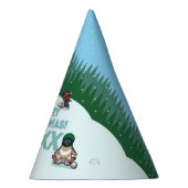 Cute Penguins Add The Year Merry Christmas! Winter Partyhütchen (Rechts)