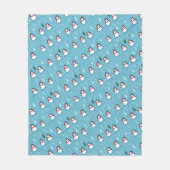 Cute Penguins on Light Blue with Snowflakes Fleecedecke (Vorderseite)