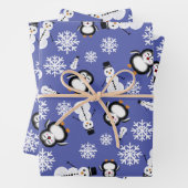 Cute Penguins & Snowmen Winter Pattern Wrapping  Geschenkpapier Set (Beispiel)