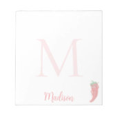 Cute Pepper Custom Name Initial  Notizblock (Vorderseite)