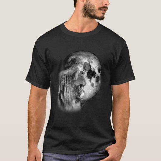 cute Persian Cat with Moon Cat T-Shirt (Vorderseite)