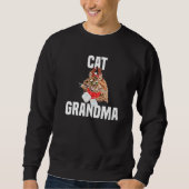 Cute Persian cat with reindeer costume Cat Grandma Sweatshirt (Vorderseite)