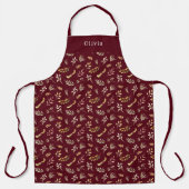 Cute Personalised Autumn And Fall Pattern Apron. Schürze (Vorderseite)