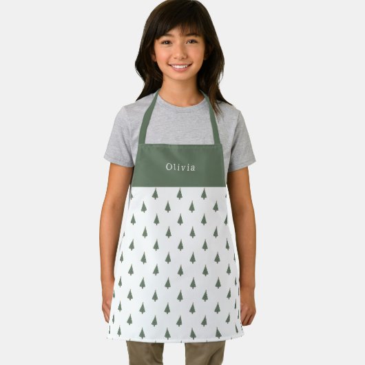Cute Personalised Christmas Trees Pattern Apron Schürze (Insitu)