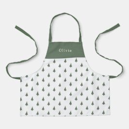Cute Personalised Christmas Trees Pattern Apron Schürze
