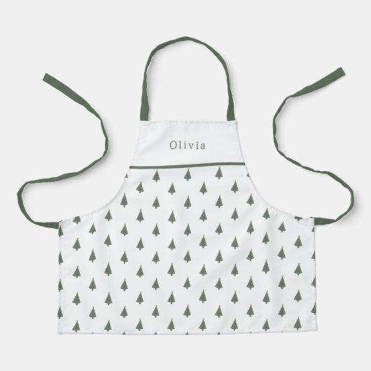Cute Personalised Christmas Trees Pattern Apron Schürze (Vorderseite)