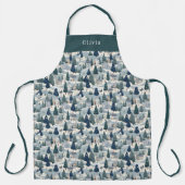 Cute Personalised Christmas Winter Pattern Apron. Schürze (Vorderseite)