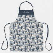 Cute Personalised Christmas Winter Pattern Apron. Schürze (Vorderseite)