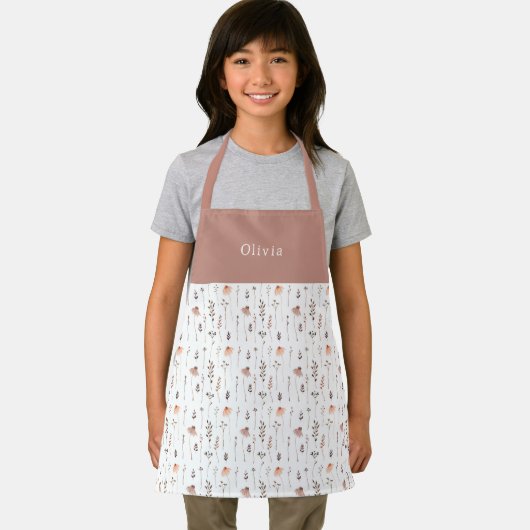 Cute Personalised Floral Botanical Pattern Apron Schürze (Insitu)
