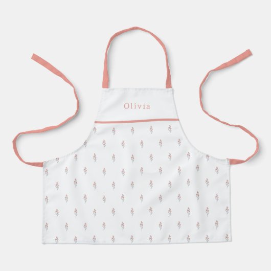 Cute Personalised Floral Botanical Pattern Apron Schürze (Vorderseite)