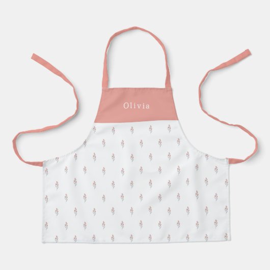 Cute Personalised Floral Botanical Pattern Apron Schürze (Vorderseite)
