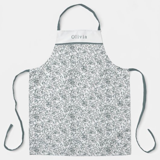 Cute Personalised Floral Botanical Pattern Apron Schürze (Vorderseite)