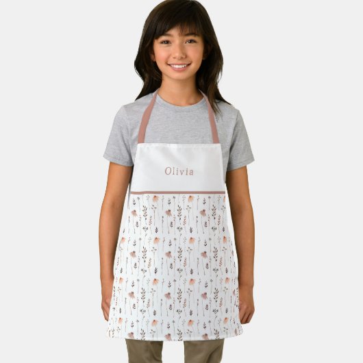 Cute Personalised Floral Botanical Pattern Apron Schürze (Insitu)