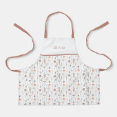 Cute Personalised Floral Botanical Pattern Apron Schürze (Vorderseite)
