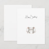 Cute Personalised Happy Birthday Mice. Mitteilungskarte (Vorne/Hinten)