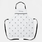 Cute Personalised Line Art Houses Pattern Apron Schürze (Vorderseite)