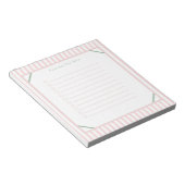 Cute Personalised Pink And Green Stripes Note List Notizblock (angewinkelt)