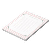 Cute Personalised Pink And Green Stripes Note List Notizblock (Rotiert)