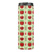 Cute Personalized Apple Pattern Check Thermosbecher (Rückseite)