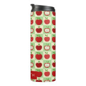 Cute Personalized Apple Pattern Check Thermosbecher (Nach rechts gedreht)