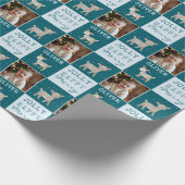 Cute Personalized Baby Photo Reindeer Christmas Geschenkpapier (Ecke)