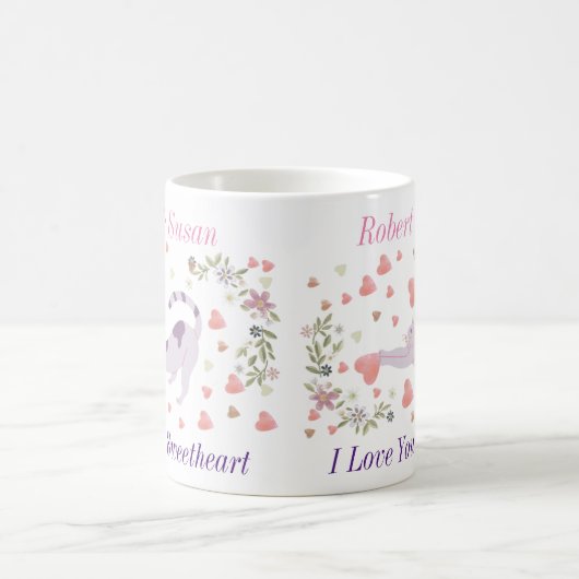 Cute Personalized Cat Valentine Giff Kaffeetasse (Mittel)