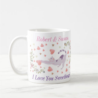 Cute Personalized Cat Valentine Giff Kaffeetasse