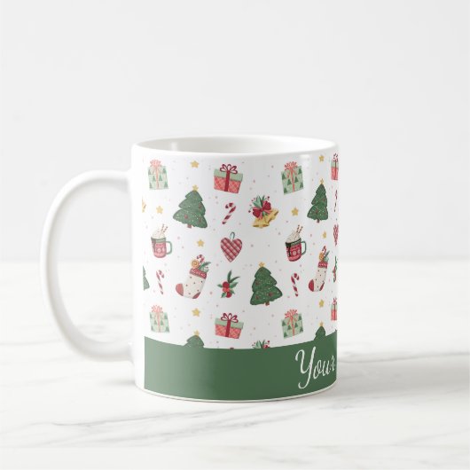 Cute Personalized Christmas Tree Mug Kaffeetasse (Links)