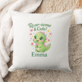 Cute Personalized Dinosaur Name Pillow Kissen (Decke)