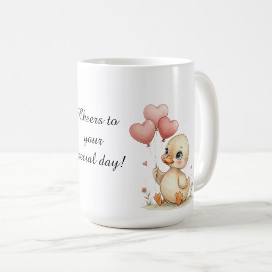 Cute Personalized Duckling Mug Kaffeetasse (VorderseiteRechts)