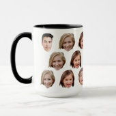 Cute Personalized Family Face 5 Photos Tasse (Links)